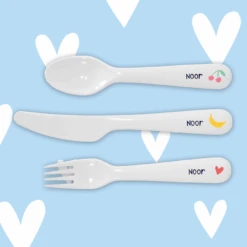 KinderbesteckWeiss -Simply Colors Verkaufsgeschäft bestek sfeerfoto 2