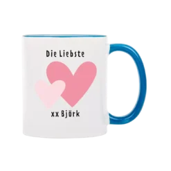Tasse Mit Farbigem GriffLichtblau
